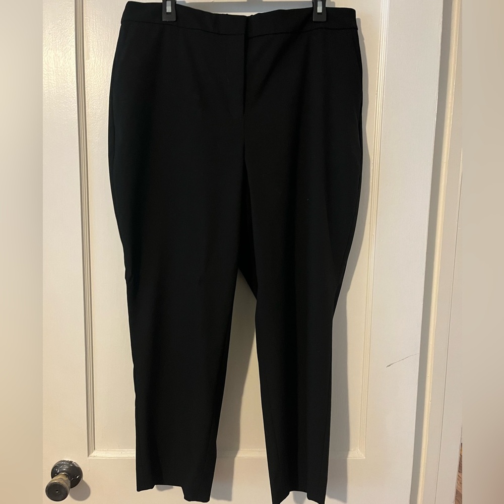 J. Crew Ankle-Length Black Pants, Zip Fly, Elastic Rear Waist